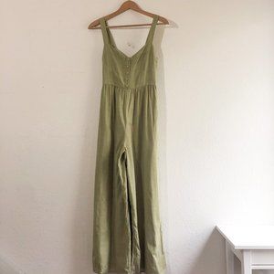 Lulu's Green Corset Linen Blend Jumpsuit Size Medium